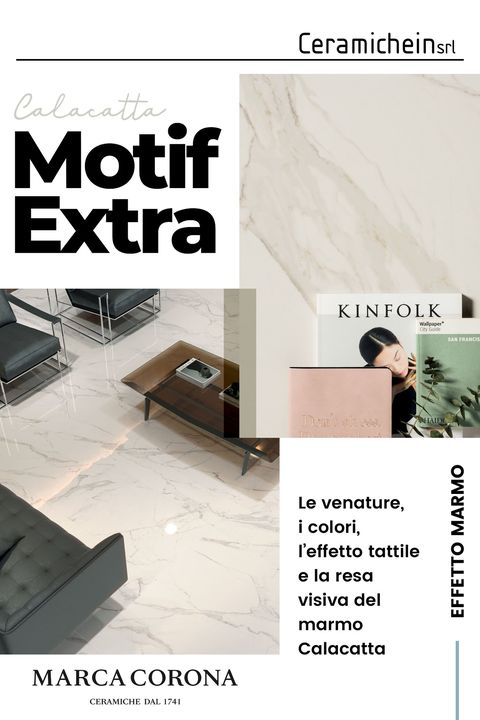 Le venature, i colori, l’effetto tattile e la resa visiva del marmo #Calacatta.