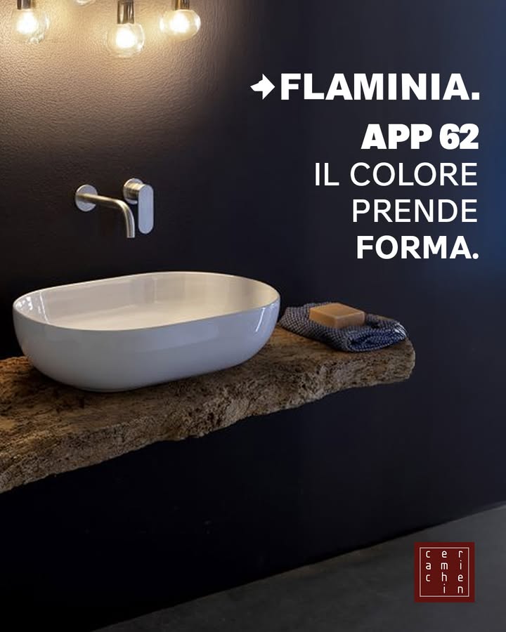 IL COLORE PRENDE FORMA.
APP 62 di Ceramica Flaminia porta nel