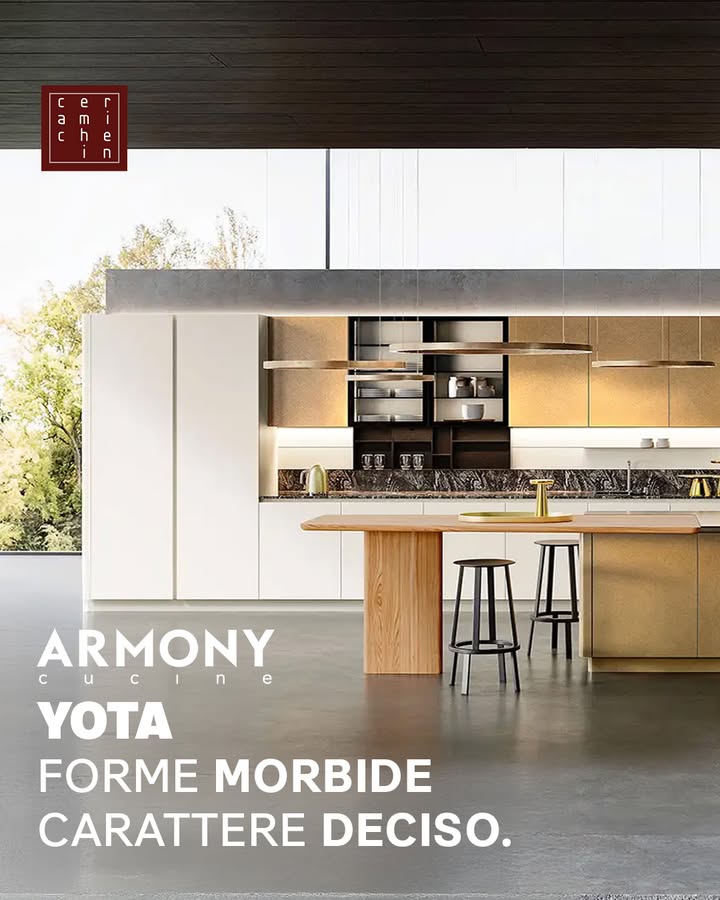 FORME MORBIDE. CARATTERE DECISO.
Yota di Armony Cucine porta nella cucina