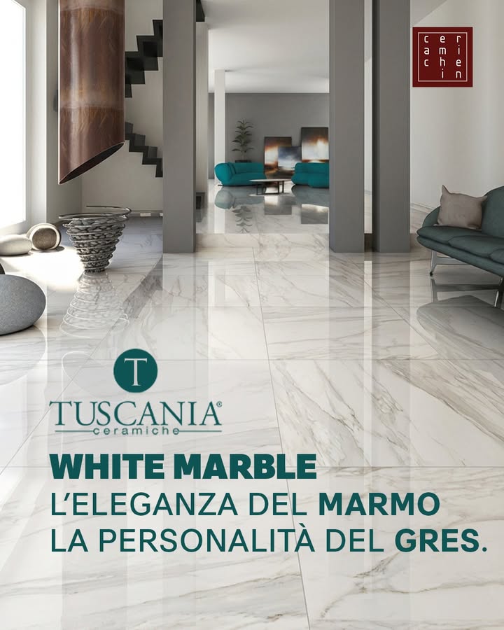 ✨ L’eleganza del marmo, la versatilità del gres.
Veinature, sfumature e